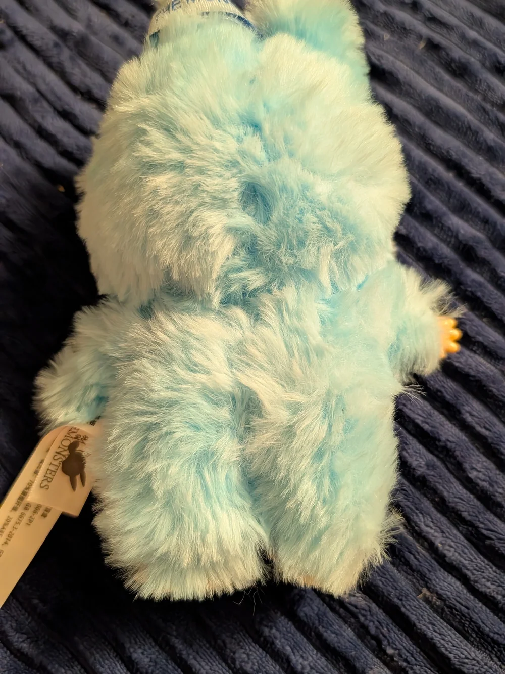 Blue Fuzzy Monster Plush Doll with Big Eyes